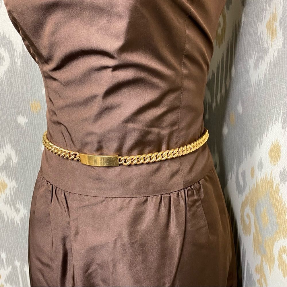 Ralph Lauren Fall Runway Collection Chocolate Brown Silk Funnel Neck Dress - Picture 10 of 16